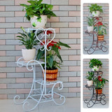 3 Tier Retro Metal Flower Stand Pot Plant Display Shelves Garden Home Decor Gardening Tool