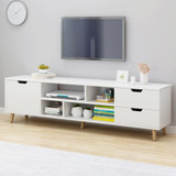 Television Stands Living Room TV Three Cabinet 4 Open Shelves Wood Multipurpose Organizer Furniture