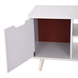 Television Stands Living Room TV Three Cabinet 4 Open Shelves Wood Multipurpose Organizer Furniture