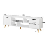 Television Stands Living Room TV Three Cabinet 4 Open Shelves Wood Multipurpose Organizer Furniture