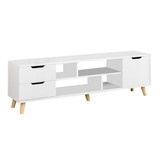 Television Stands Living Room TV Three Cabinet 4 Open Shelves Wood Multipurpose Organizer Furniture