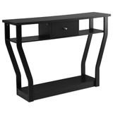 Black Accent Console Table Modern Sofa Entryway Hallway Hall Furniture W/Drawer