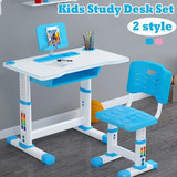 Blue/Pink Height Adjustable Children’s Desk and Chair Set, Kids Interactive Workstation