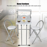 3 PCS Counter Height Dining Set Folding Table 2 Chairs Kitchen Bar Furniture