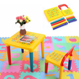 Kids Children Furniture Table and Chair Set Play Room Bedroom Alphabet Design