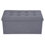 76*38*38CM Foldable Cotton Linen Storage Stool Home Furniture Supplies Bedroom Bed End Shoe Changing Stool Chair Hallway Sofa