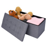 76*38*38CM Foldable Cotton Linen Storage Stool Home Furniture Supplies Bedroom Bed End Shoe Changing Stool Chair Hallway Sofa