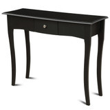 Gymax Wooden Console Table Hallway Entryway Side Sofa Accent Storage Drawer Black