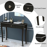Gymax Wooden Console Table Hallway Entryway Side Sofa Accent Storage Drawer Black