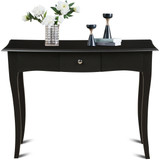 Gymax Wooden Console Table Hallway Entryway Side Sofa Accent Storage Drawer Black