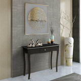 Gymax Wooden Console Table Hallway Entryway Side Sofa Accent Storage Drawer Black