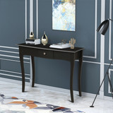 Gymax Wooden Console Table Hallway Entryway Side Sofa Accent Storage Drawer Black