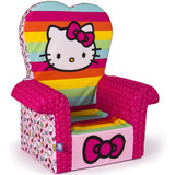 Marshmallow Furniture Comfy Foam Toddler High Back Chair, Rainbow Hello Kitty