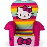 Marshmallow Furniture Comfy Foam Toddler High Back Chair, Rainbow Hello Kitty