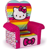 Marshmallow Furniture Comfy Foam Toddler High Back Chair, Rainbow Hello Kitty