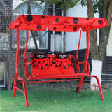 Kids Patio Swing Chair Children Porch Bench Canopy 2 Person Yard Furniture Red