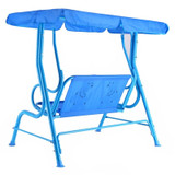Kids Patio Swing Chair Children Porch Bench Canopy 2 Person Yard Furniture Red