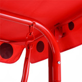Kids Patio Swing Chair Children Porch Bench Canopy 2 Person Yard Furniture Red