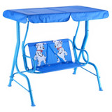 Kids Patio Swing Chair Children Porch Bench Canopy 2 Person Yard Furniture Red