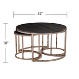 Silver Orchid Belle Round 3-piece Nesting Coffee Table Set - Espresso/Champagne