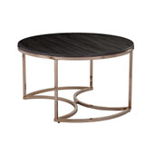 Silver Orchid Belle Round 3-piece Nesting Coffee Table Set - Espresso/Champagne