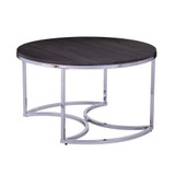 Silver Orchid Belle Round 3-piece Nesting Coffee Table Set - Espresso/Champagne
