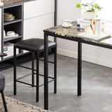 High Marble Face  Dining Table and Chair set Cushion Black
