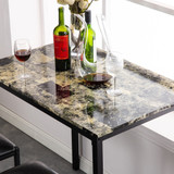 High Marble Face  Dining Table and Chair set Cushion Black