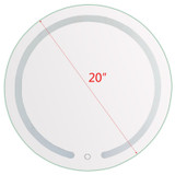 20" LED Mirror Illuminated Light Wall Mount Bathroom Round Make Up Touch Button