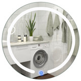 20" LED Mirror Illuminated Light Wall Mount Bathroom Round Make Up Touch Button