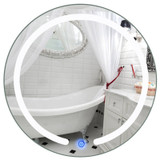 20" LED Mirror Illuminated Light Wall Mount Bathroom Round Make Up Touch Button