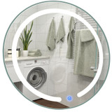 20" LED Mirror Illuminated Light Wall Mount Bathroom Round Make Up Touch Button