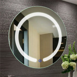 20" LED Mirror Illuminated Light Wall Mount Bathroom Round Make Up Touch Button