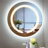 20" LED Mirror Illuminated Light Wall Mount Bathroom Round Make Up Touch Button
