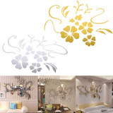 3D Mirror Flower Removable Wall Sticker Art Acrylic Mural Decal Wall Home Decor