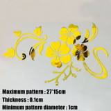 3D Mirror Flower Removable Wall Sticker Art Acrylic Mural Decal Wall Home Decor