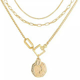 Multi-layer Coin Chain Choker Necklace