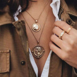 Multi-layer Coin Chain Choker Necklace