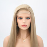 Long Silky Straight Hair Synthetic Lace Front Wig