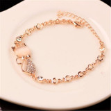 Rose Gold Cute Zircon Cat Bracelets