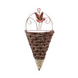 Natural Wicker Flower Basket Wall Hanging Pot Planter Rattan Vase Basket Decor Handmade Wicker Hanging Baskets