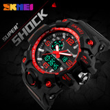 SKMEI New S Shock Men Sports Watches Big Dial Quartz Digital Watch For Men Luxury Brand LED Military Waterproof Men Wristwatches