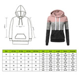 Color Block Hoodies Long Sleeve Hoody Zipper Pocket Patchwork Hooded Sweatshirt