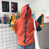 Cute Hoodies Patchwork Winter Harajuku Kawaii Sweatshirt Women Oversize Hooded Pullover Dinosaur Cos Tops Tracksuit Sudadera New