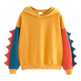 Cute Hoodies Patchwork Winter Harajuku Kawaii Sweatshirt Women Oversize Hooded Pullover Dinosaur Cos Tops Tracksuit Sudadera New
