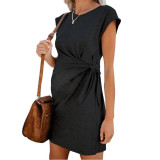 Tie-in Waist Pregnant Women's Dress