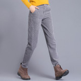 Summer Women Vintage Loose Trousers Female Casual Corduroy Pants