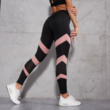 Mesh Patchwork Hollow Out Leggings
