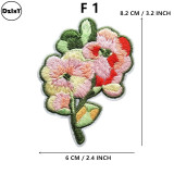 1 PCS Rose Flower Embroidered Iron on Patches for Clothing DIY Stripes Clothes Patchwork Sticker Custom Flowers Applique @Z