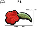 1 PCS Rose Flower Embroidered Iron on Patches for Clothing DIY Stripes Clothes Patchwork Sticker Custom Flowers Applique @Z
